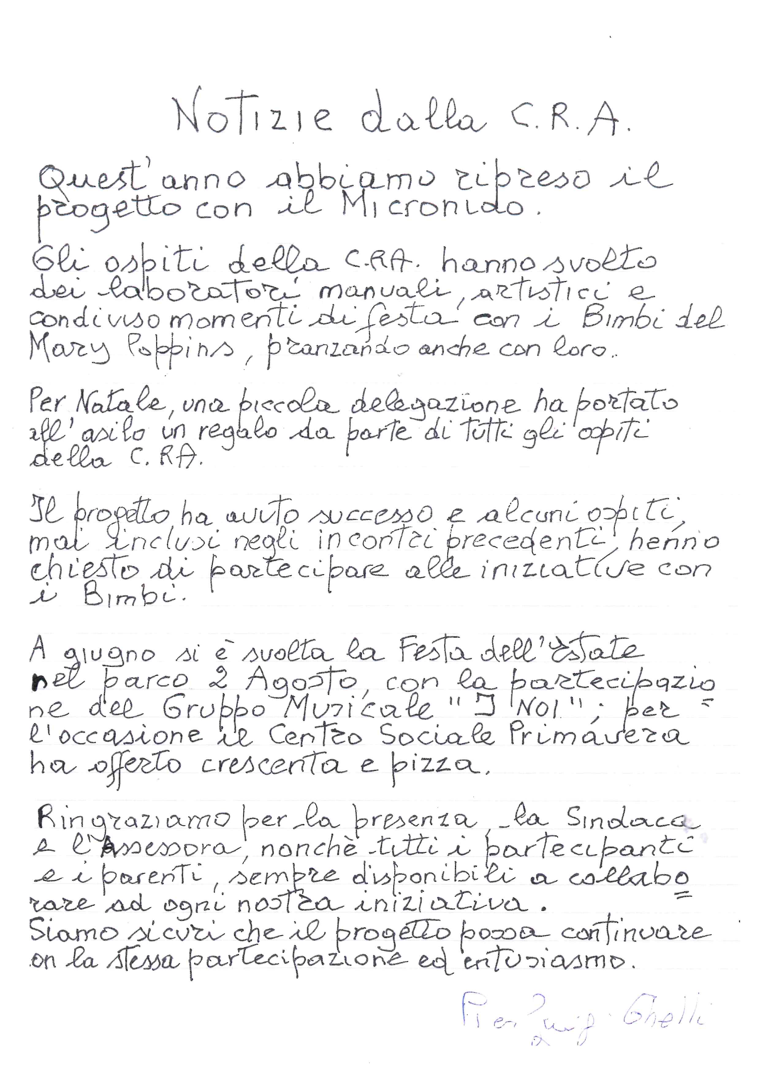 NOTIZIE DALLA CRA DI MINERBIO 